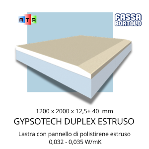 FASSA BORTOLO GYPSOTECH DUPLEX ESTRUSO 1200 x 2000 x 12,5+ 40 mm