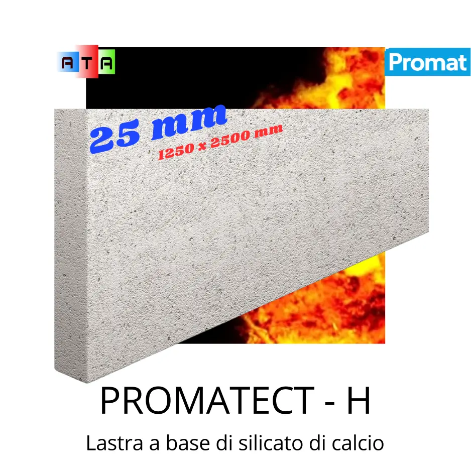 Promat PROMATECT H Lastra a base di silicato di calcio a matrice cementizia, autoclavata, incombustibile in classe A1 1250X2500X 25 MM