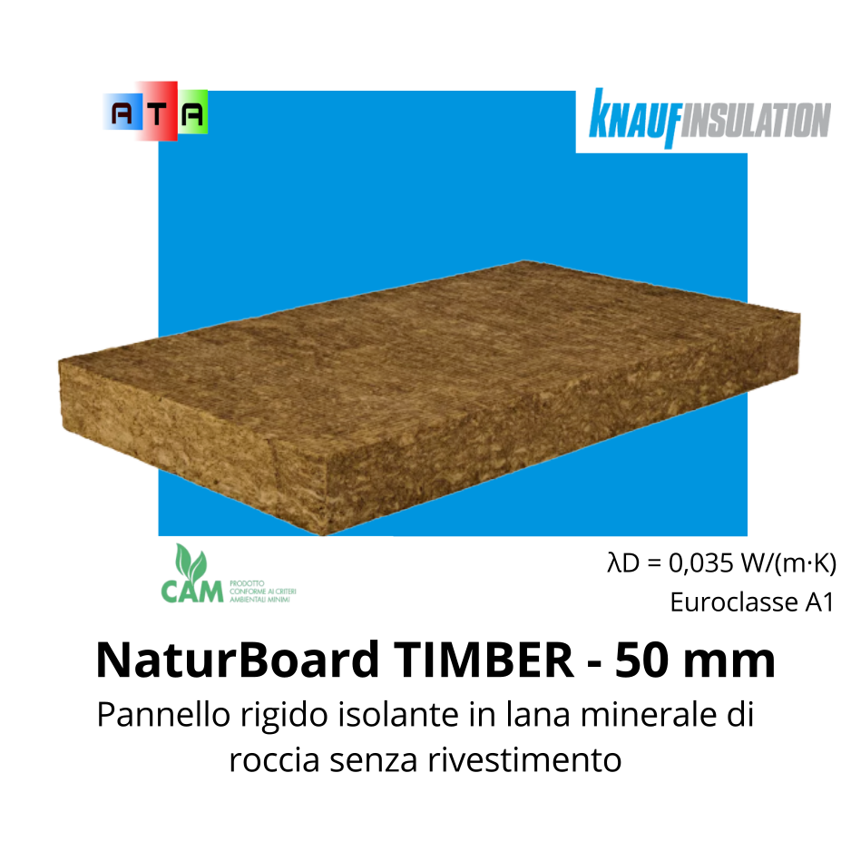 Knauf pannello NATURBOARD TIMBER Knauf Insulation pannello in lana di roccia per isolamento termico acustico spessore 5 cm