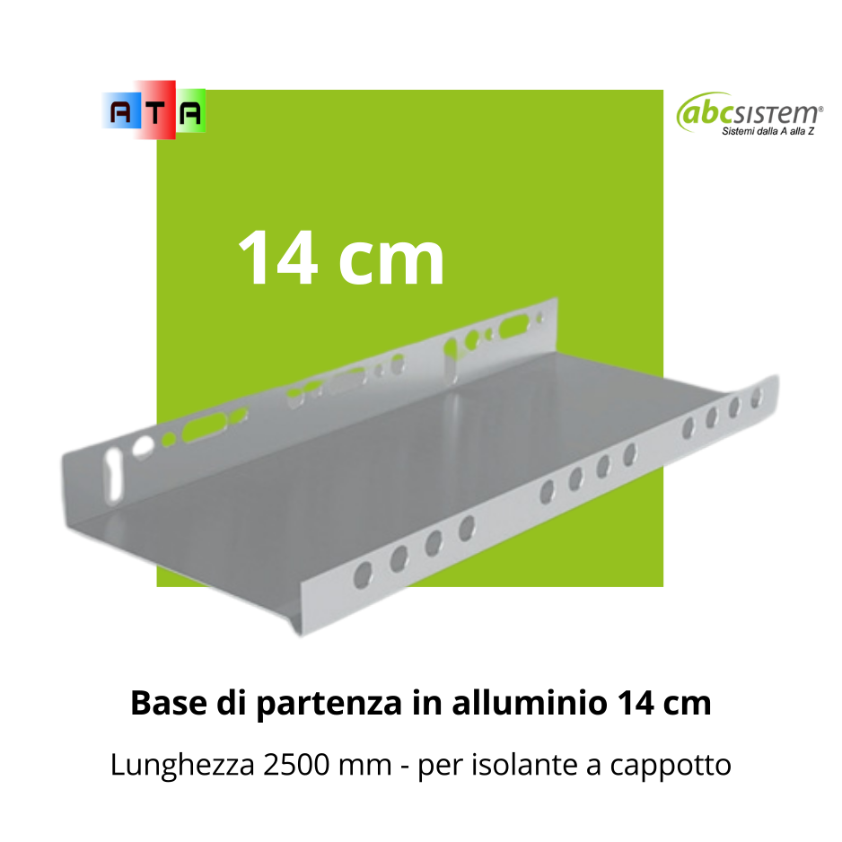 ABC SISTEM Profilo Base di partenza in alluminio 14 cm – 2,5 mt