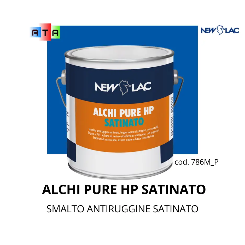 NEWLAC PURE HP SATINATO smalto bianco sempre antiruggine satinato di facile applicazione per metalli, legno e pvc 2.5 lt