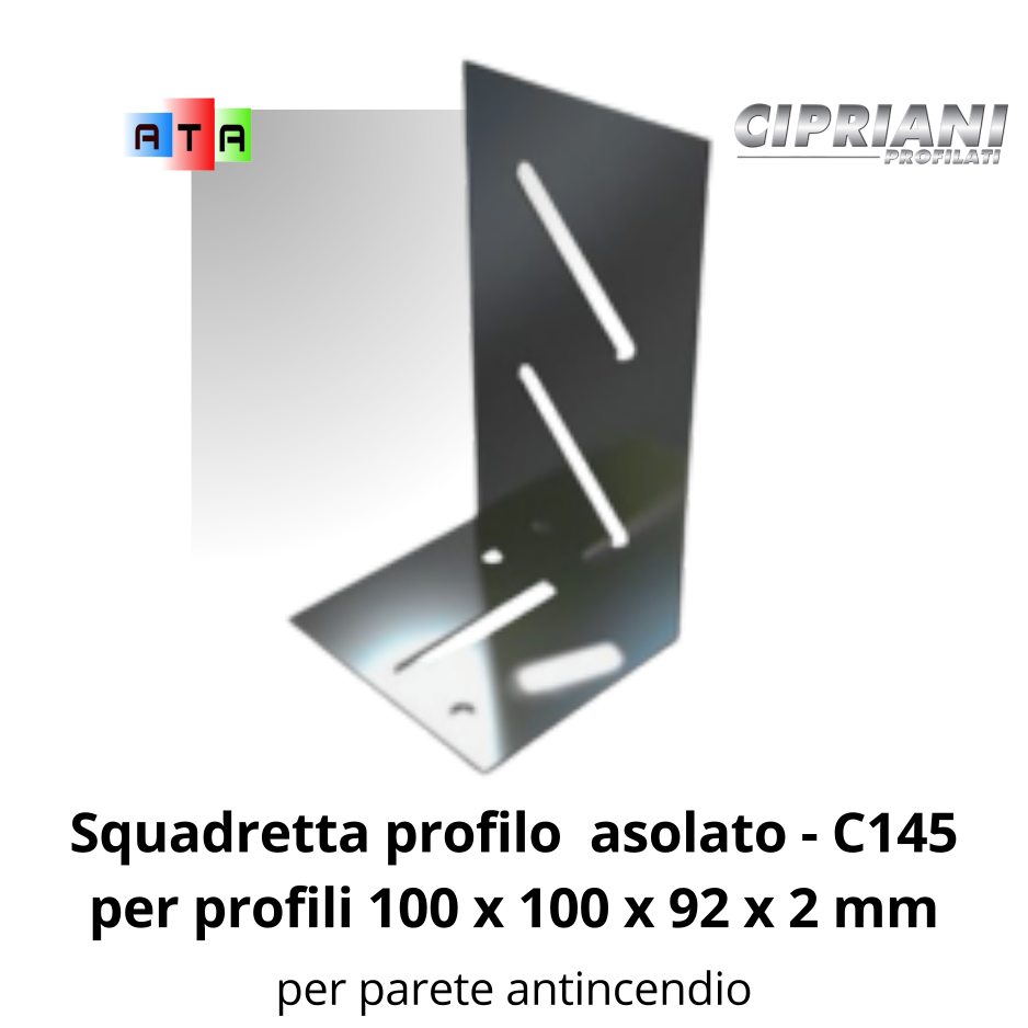 Cipriani squadretta profilo azolato C145 accessorio per montanti asolati per porte antiincendio