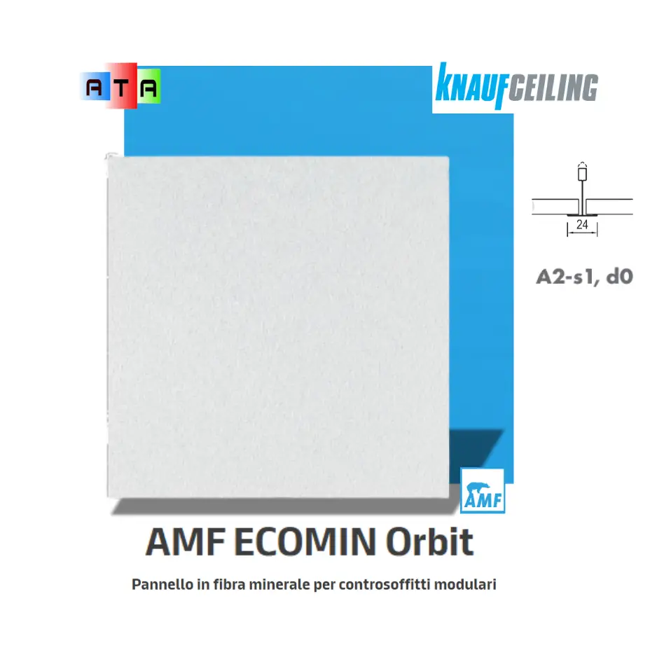 Knauf Ceiling AMF Orbit pannello per soffitti in fibra minerale 60 x 60 cm
