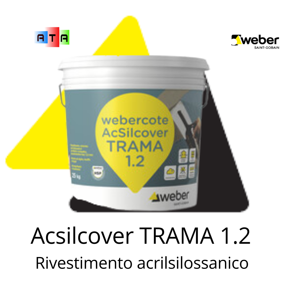 WEBERAcsilcoverTRAMA1225kgrivestimewntoacrilsilossanico Weber-webercote AcSilcover TRAMA 1.2 - 1.5 immagine confezione principale webercote-acsilcover-trama1-2-25kg.jpg Show gallery Rivestimento colorato acril-silossanico PER ISOLAMENTO E CAPPOTTO TERMICO