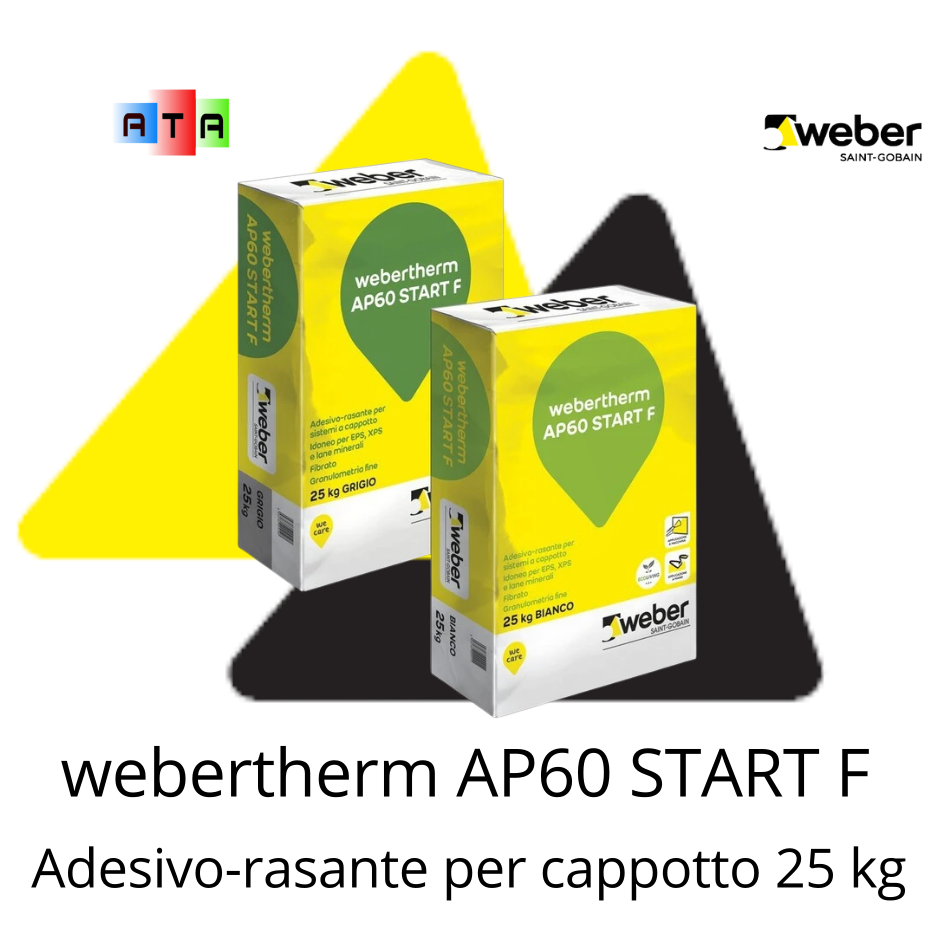Weber Webertherm AP60 Start F adesivo-rasante sempre per sistemi a cappotto termico,idoneo per pannelli isolanti in polistirolo,lana di roccia,lana di vetro