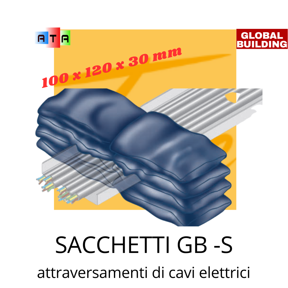 GLOBAL BUILDING GB S sacchetto antincendio 100x120x30 mm. attraversamenti di cavi elettrici GB-S