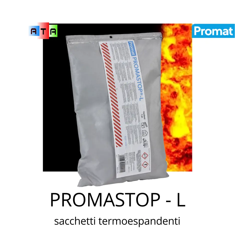 PROMAT PROMASTOP L cuscino intumescente resistenti all’invecchiamento ed all’umidità costituiti da un rivestimento in tessuto di vetro