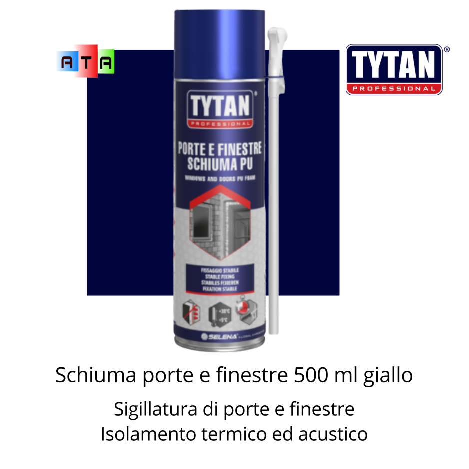 Tytan Schiuma porte e finestre 500 ml giallo