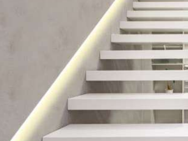 CURVOPANEL SEGNAPASSI LED PER SCALE PER APPLICAZIONE A CONTROPARETE CARTONGESSO